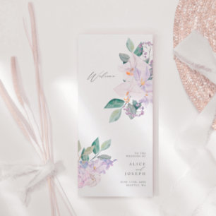 Elegant Purple Watercolor Floral Wedding Programs