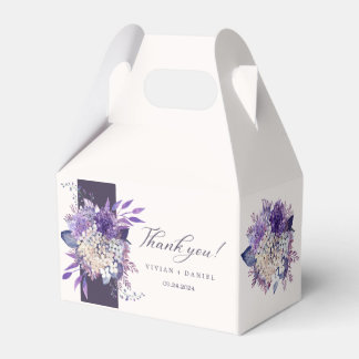 Elegant Purple Watercolor Thank You Wedding Favour Favour Box