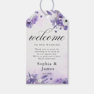 Elegant Purple Watercolor wedding Gift Tags