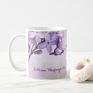 Elegant Purple Watercolor Wedding Planner Qr code  Coffee Mug