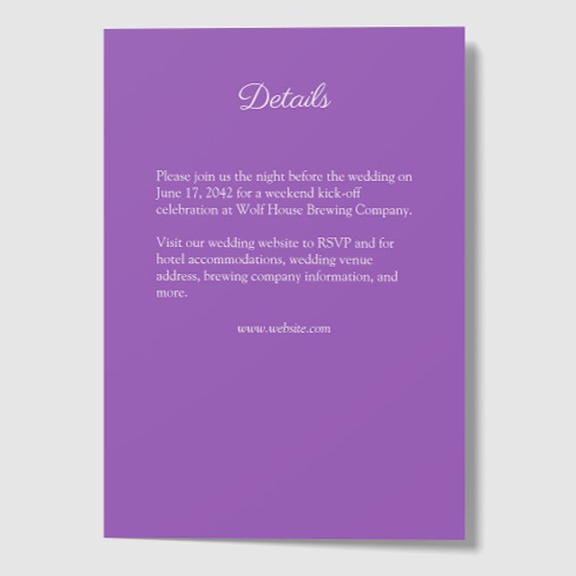 Elegant Purple Watercolor Wildflower Wedding Enclosure Card (Creator Uploaded)