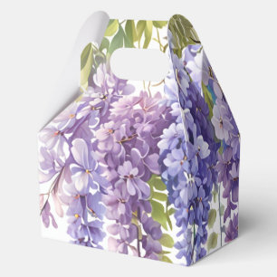Elegant purple watercolor wisteria purple floral  favour box