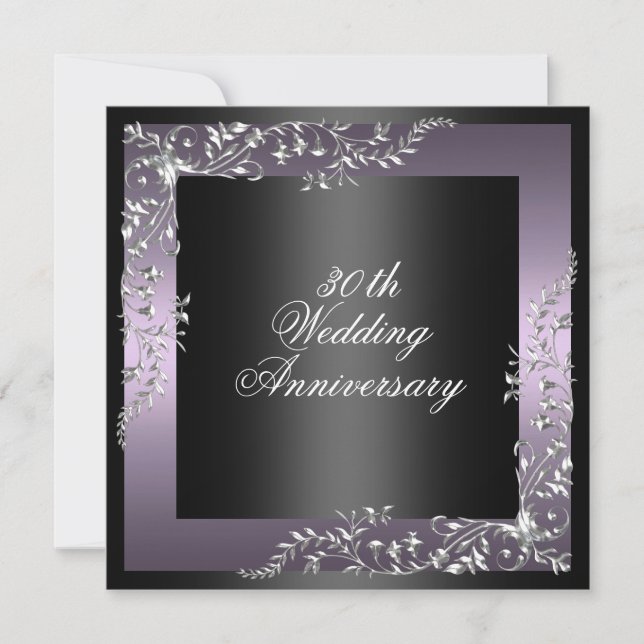 Elegant Purple wedding anniversary Invitation (Front)