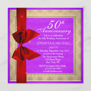 Elegant Purple Wedding Anniversary Invite