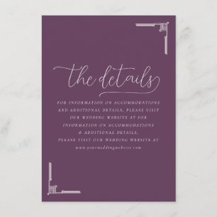 Elegant Purple Wedding Details Enclosure Card