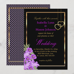 Elegant Purple Wedding Flower Invitation