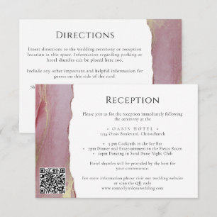 Elegant Purple Wedding Information Card