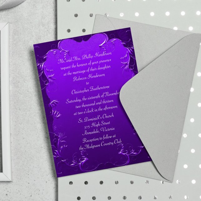 Elegant Purple Wedding Invitation (Creator Uploaded)