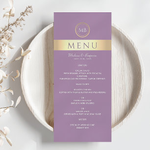 Elegant Purple Wedding Menu