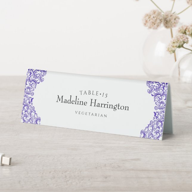 Elegant Purple Wedding Place Card (In SItu (Table))