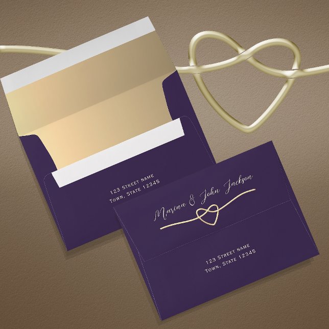 Elegant Purple Wedding Return Address Envelope (Creator Uploaded)