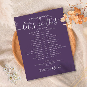 Elegant Purple Wedding Schedule Timeline