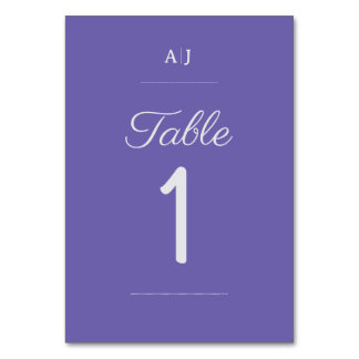 Elegant Purple Wedding Table Number