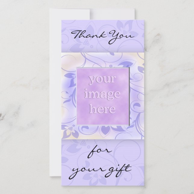 Elegant Purple Wedding Thank You Card (Front)