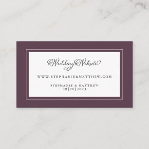 Elegant Purple Wedding Website Modern Chic Details Enclosure Card