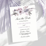 Elegant Purple Winter Floral Save the date Invite<br><div class="desc">Elegant Purple Winter Floral Save the date Invitation

Matching collection in Niche and Nest store.

Design courtesy of: https://www.etsy.com/shop/SmallHouseBigPony</div>