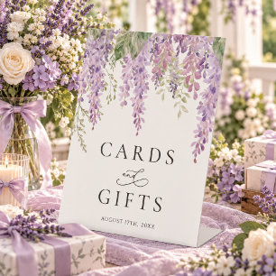 Elegant Purple Wisteria Flowers Cards & Gifts Sign