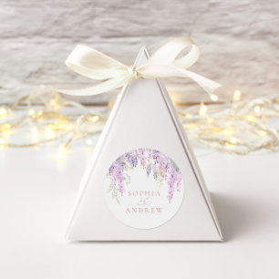 Elegant Purple Wisteria Flowers  Classic Round Sticker