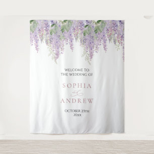 Elegant Purple Wisteria Flowers  Wedding Tapestry