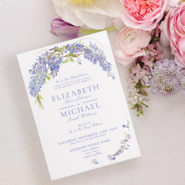 Elegant Purple Wisteria Script Formal Regency Invitation (Creator Uploaded)