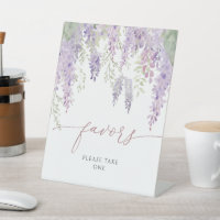 Elegant Purple Wisteria Shower Favours Sign