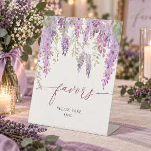 Elegant Purple Wisteria Shower Favours Sign