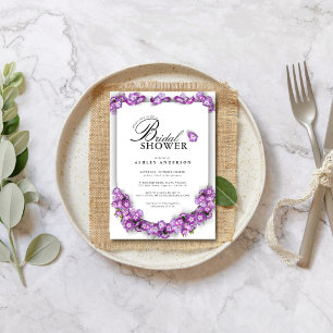 Elegant Purplemoon Lilac Arch Floral Bridal Shower Invitation