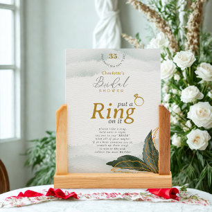 Elegant put a Ring on it Bridal Shower Table Card