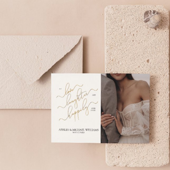 Elegant QR Code 2 Photo Script Happily Ever After Invitation (United in Love! Now, Let's Share Laughter and Happily Ever After. Join Our Celebration! 💕🎉 )