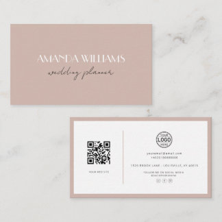 Elegant QR Code Card Social Fae Business Card