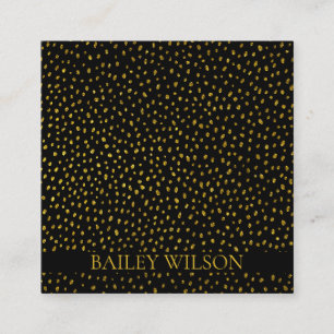 Elegant QR code golden dots pattern modern  Square Business Card