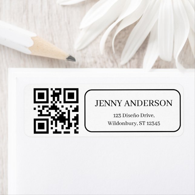  Elegant QR Code Minimalist Return Address labels (Insitu)