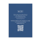 Elegant QR Code Online RSVP Wedding Timeline Blue