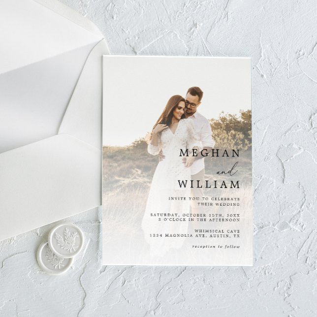 Elegant QR Code Photo Wedding Acrylic Invitations (Creator Uploaded)