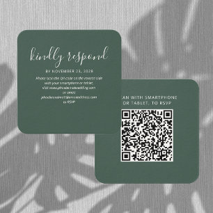 Elegant QR Code RSVP and Wedding Website Card