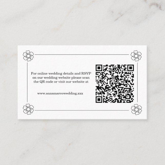 Elegant  QR Code RSVP Card  (Front)