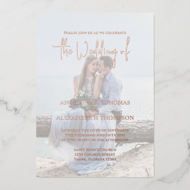 Elegant QR Code RSVP Photo Template (Front)