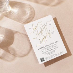 Elegant QR Code Script Happily Ever After Party Invitation