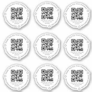 elegant qr code small business discount thank you