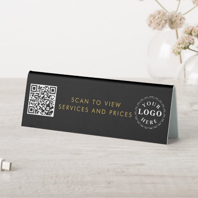 Elegant QR Code Table Sign with Your Business Logo (In SItu (Table))