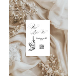 Elegant Qr Code Vino Before Vows Bridal Shower Enclosure Card