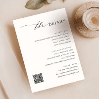 Elegant QR Code Wedding Details Enclosure Card