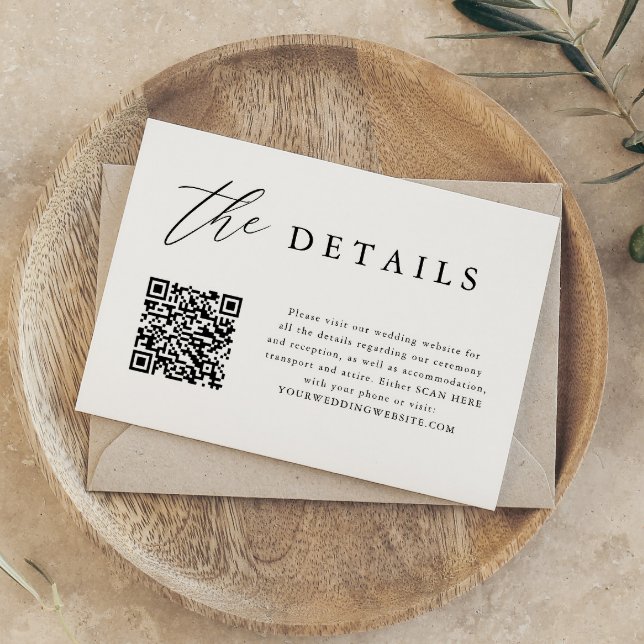 Elegant QR Code Wedding Digital Details Invitation (Creator Uploaded)