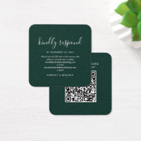 Elegant QR Code Wedding RSVP Card