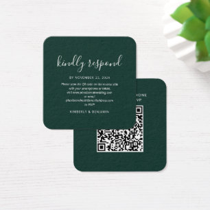 Elegant QR Code Wedding RSVP Card