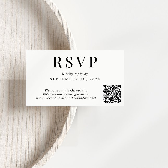 Elegant QR Code Wedding RSVP Enclosure Card (Creator Uploaded)