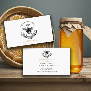 Elegant Queen Honey Bee Black Gold Business Card