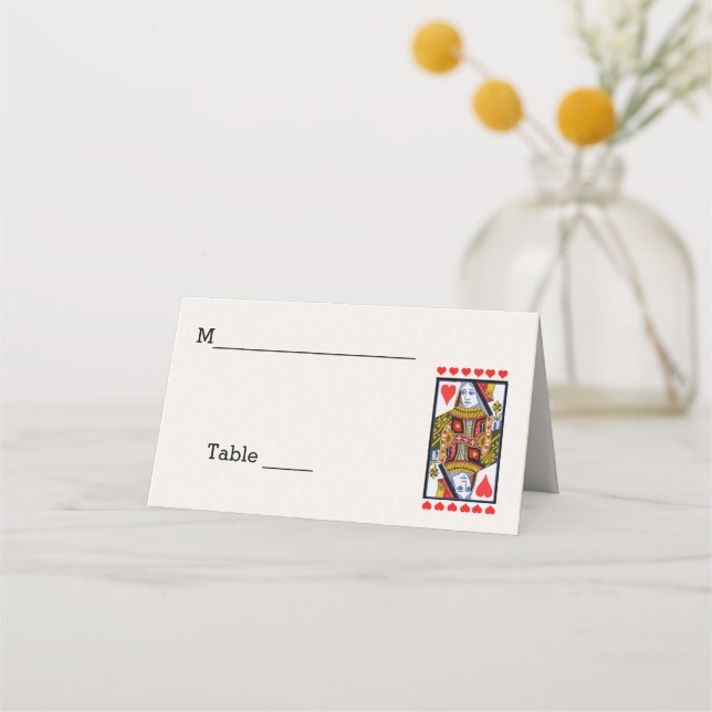 Elegant Queen Playing Card Red Hearts (Front)