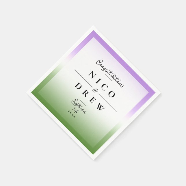 Elegant Queer Pride Wedding  Napkin (Corner)
