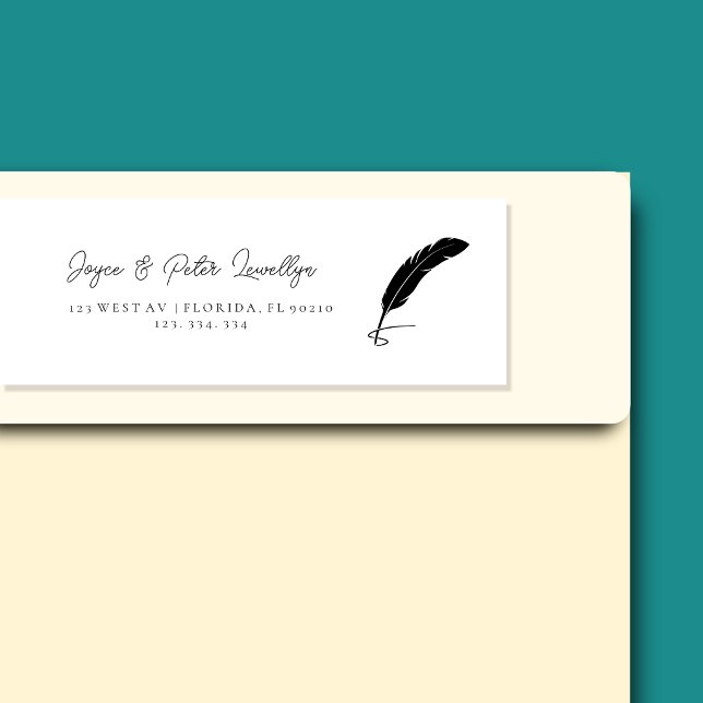 Elegant Quill Feather Return Address Labels  (Creator Uploaded)